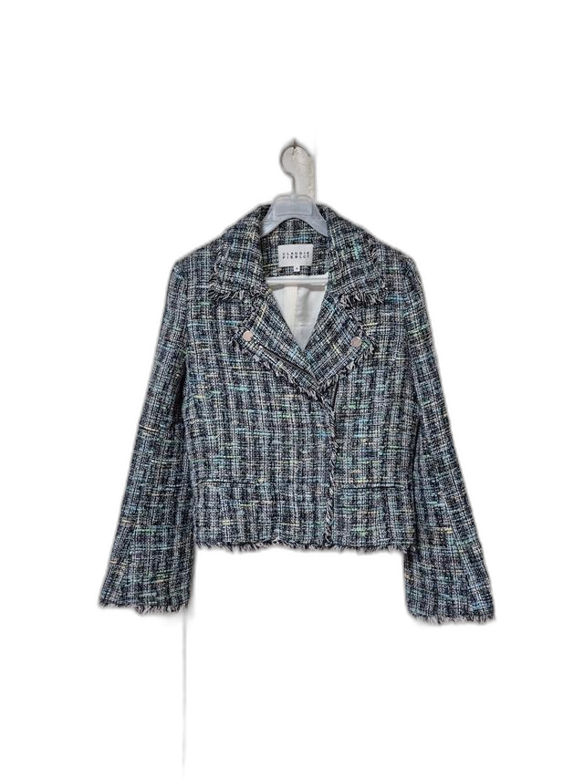 프랑스 브랜드 끌로디피에로 정품 여성 춘추동 여자 트위드크롭숏자켓36