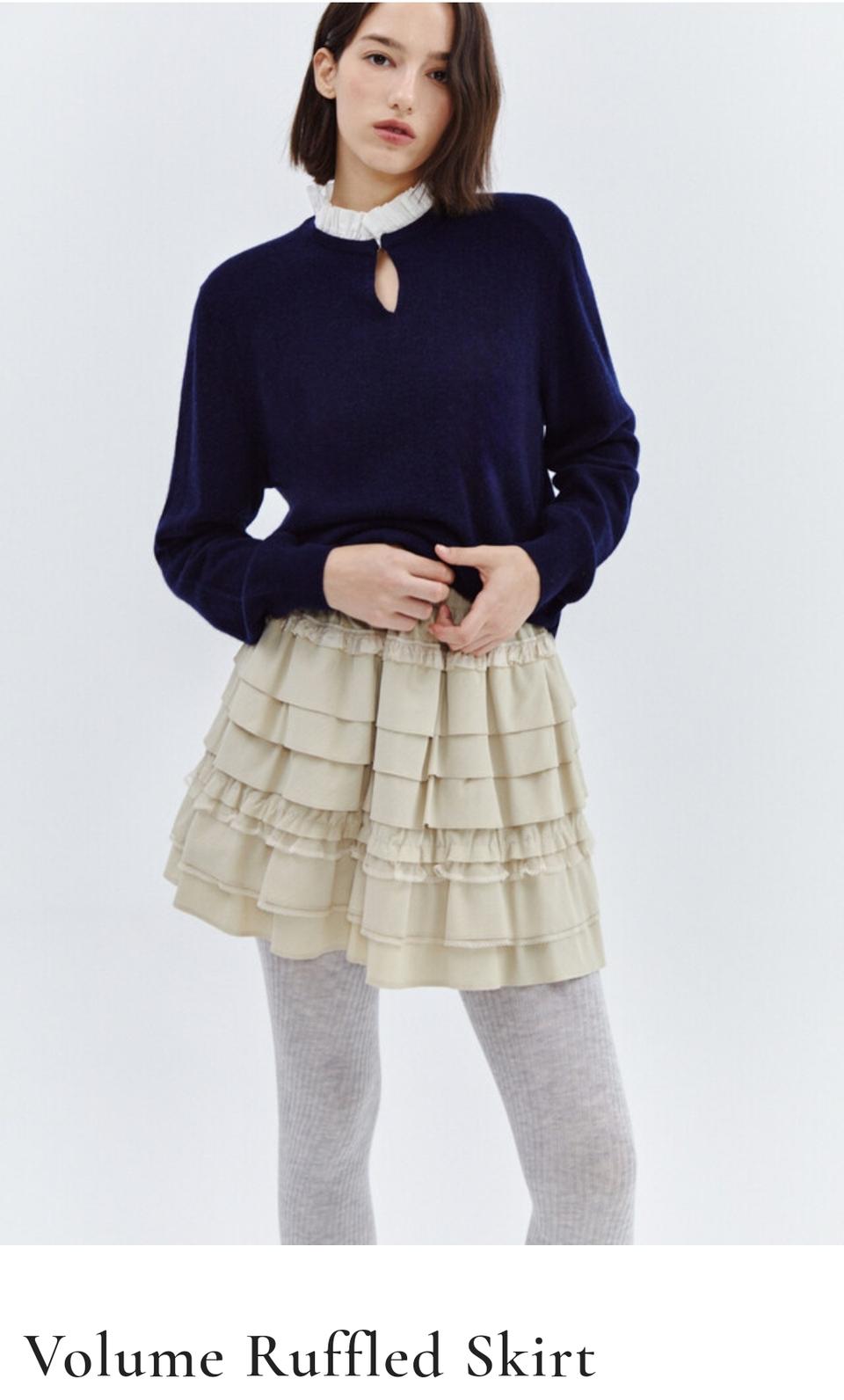 페이우 볼륨 러플 스커트