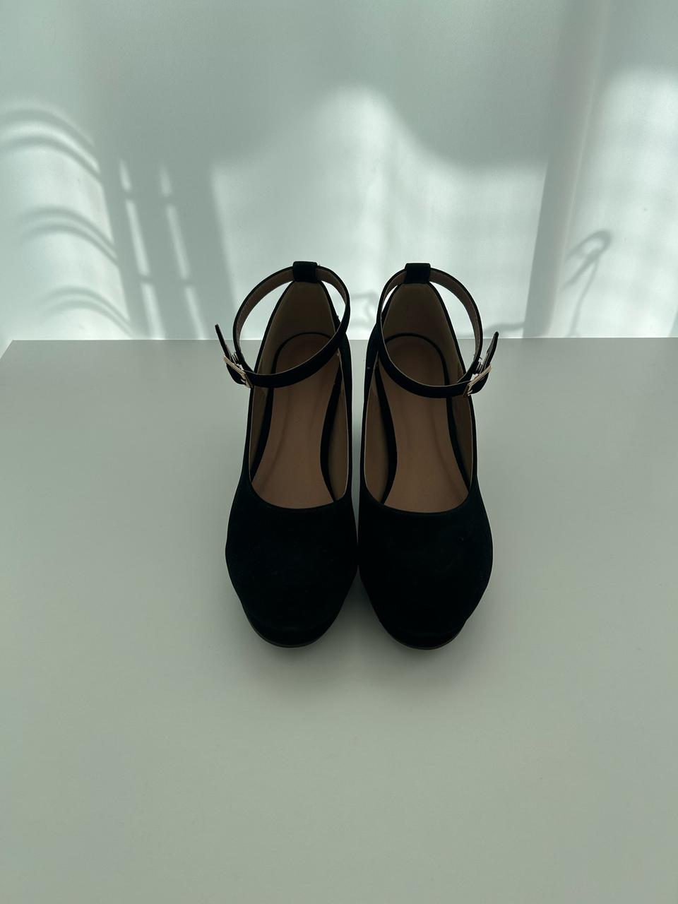 일본 벨벳 메리제인 펌프스 구두(발목 스트랩 탈 부착 가능)250