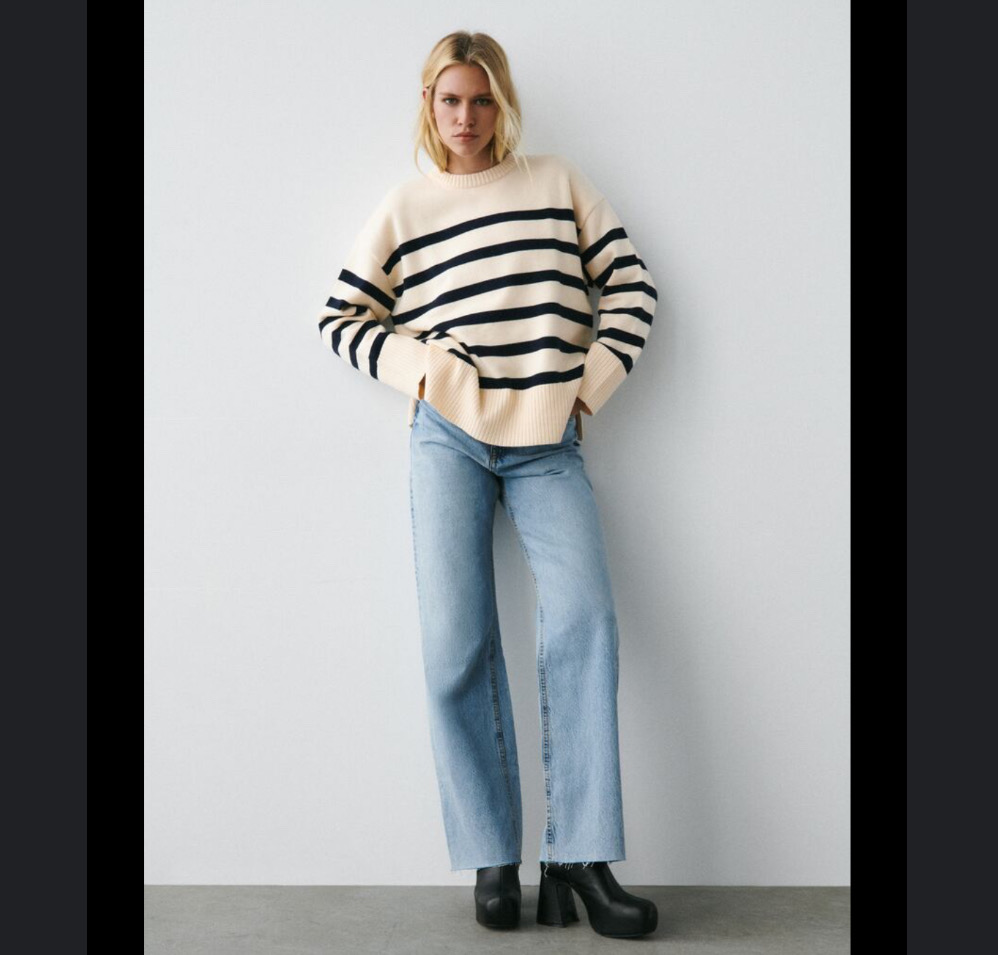 L) ZARA 자라 오버핏 니트 스웨터 시스템 듀엘 오즈세컨