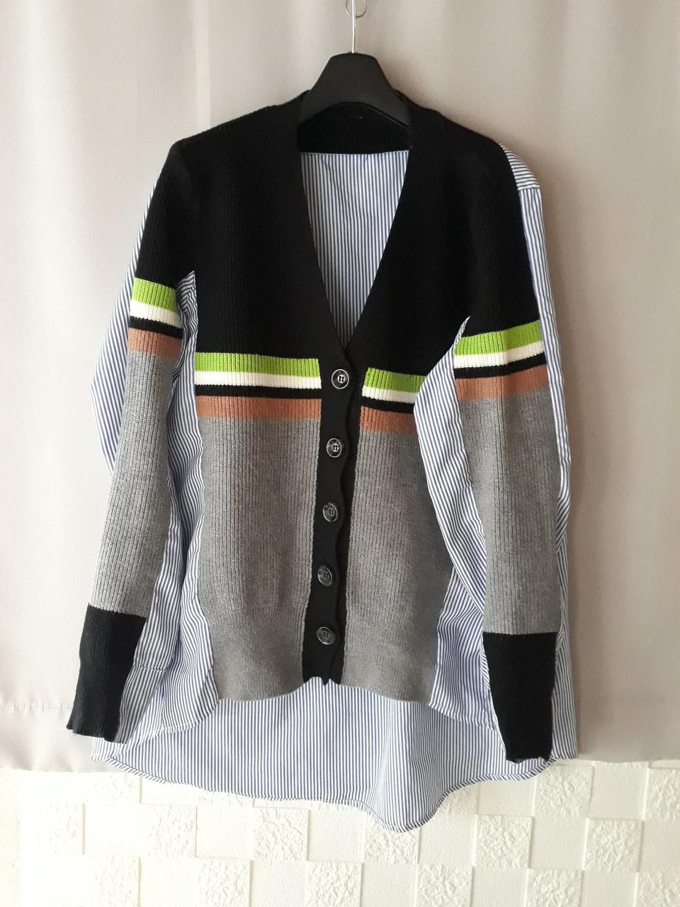 니트 콜라보셔츠  가디건