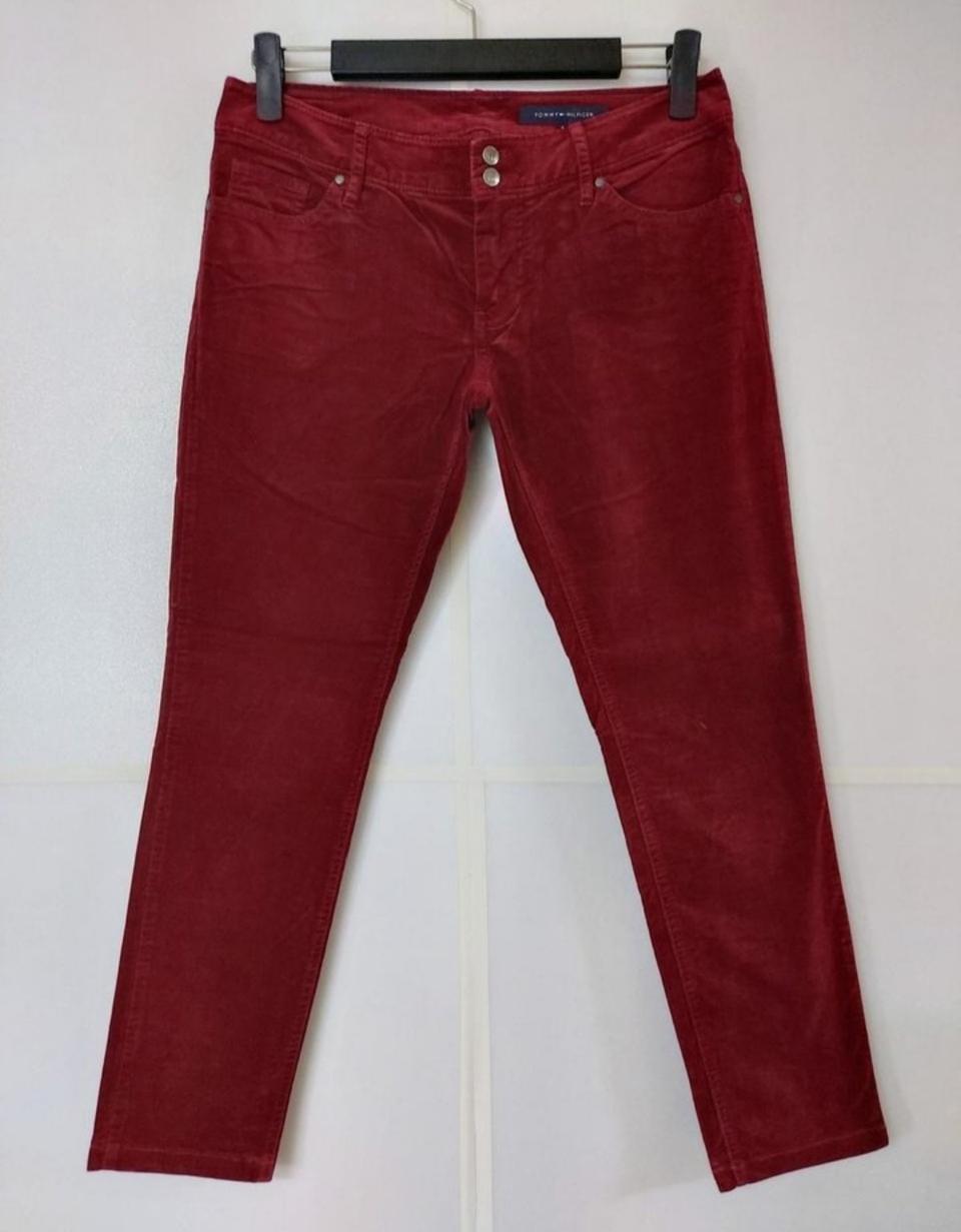 30)타미힐피거 여성 코듀로이 팬츠 소가죽패치