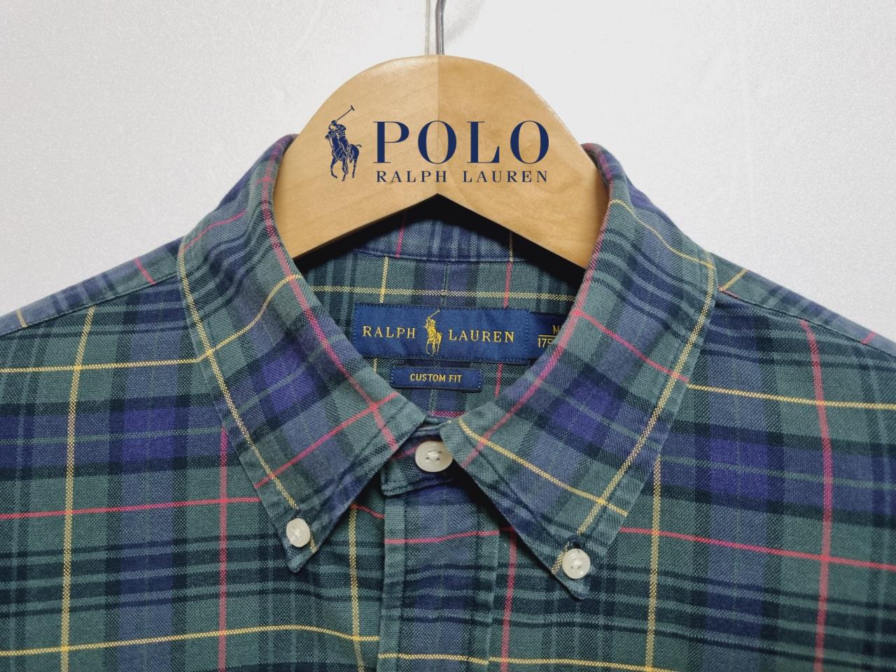 남성 근본 시그니처 클래식 폴로 빈티지 타탄 긴팔 남방 셔츠