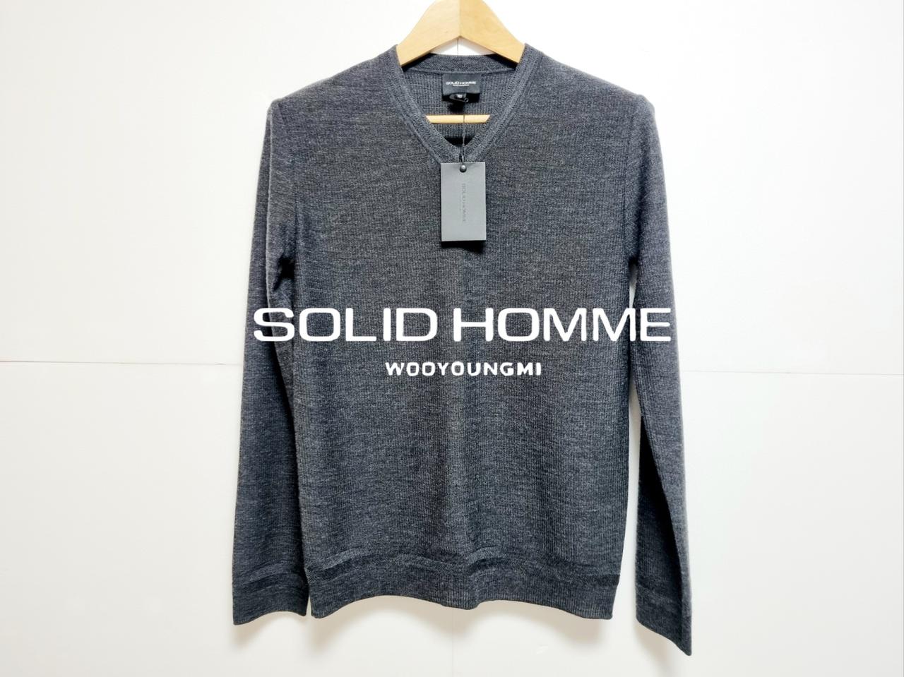 남성 새상품 우영미 솔리드옴므 울 WOOL 모 긴팔 니트 티 티셔츠