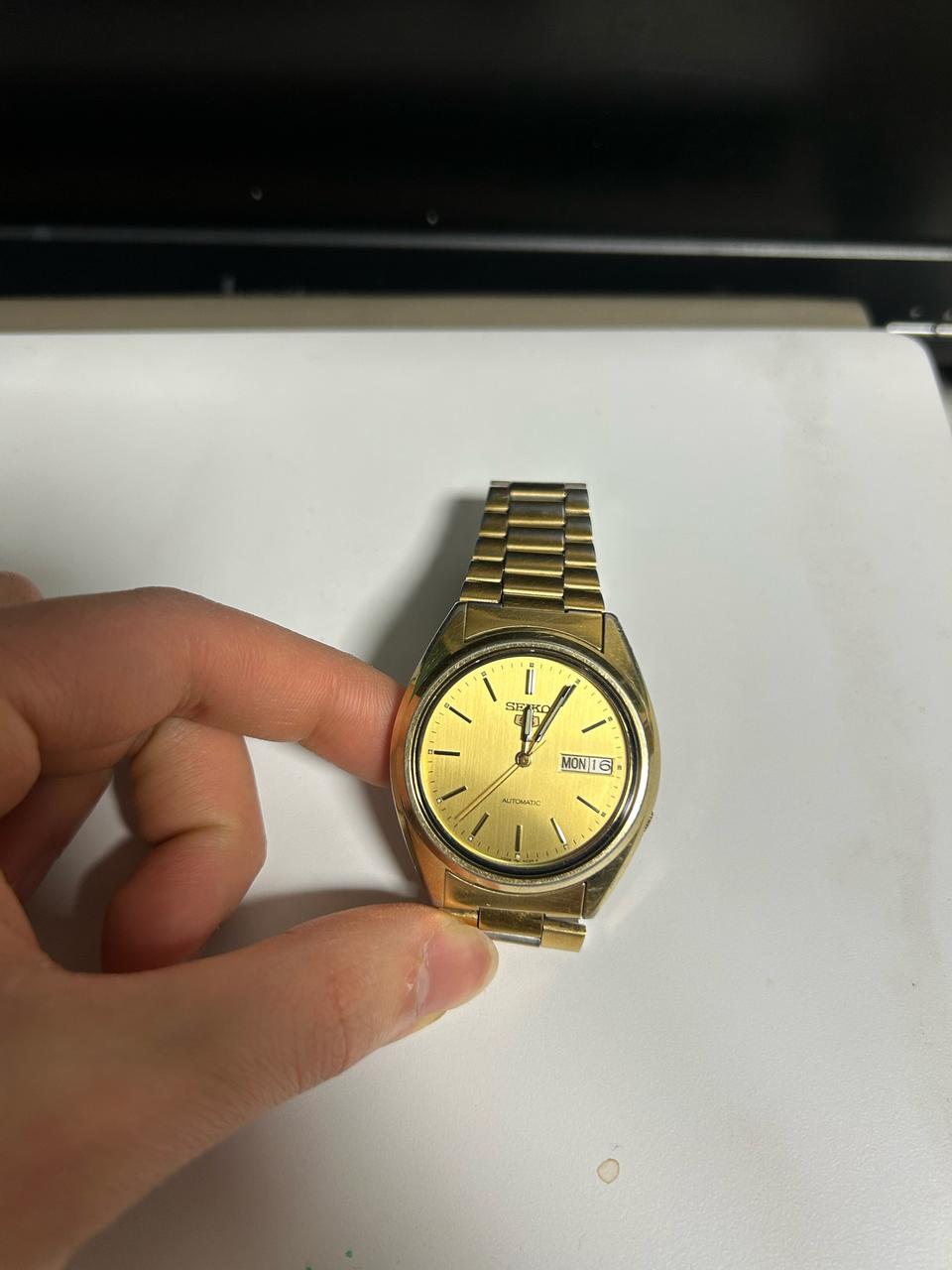 세이코5 오토매틱 금장시계