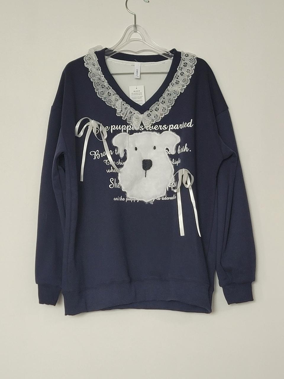 강아지 프린트 맨투맨(새옷)