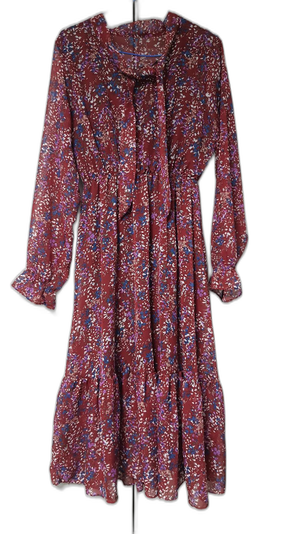 꽃무늬 쉬폰 롱 원피스