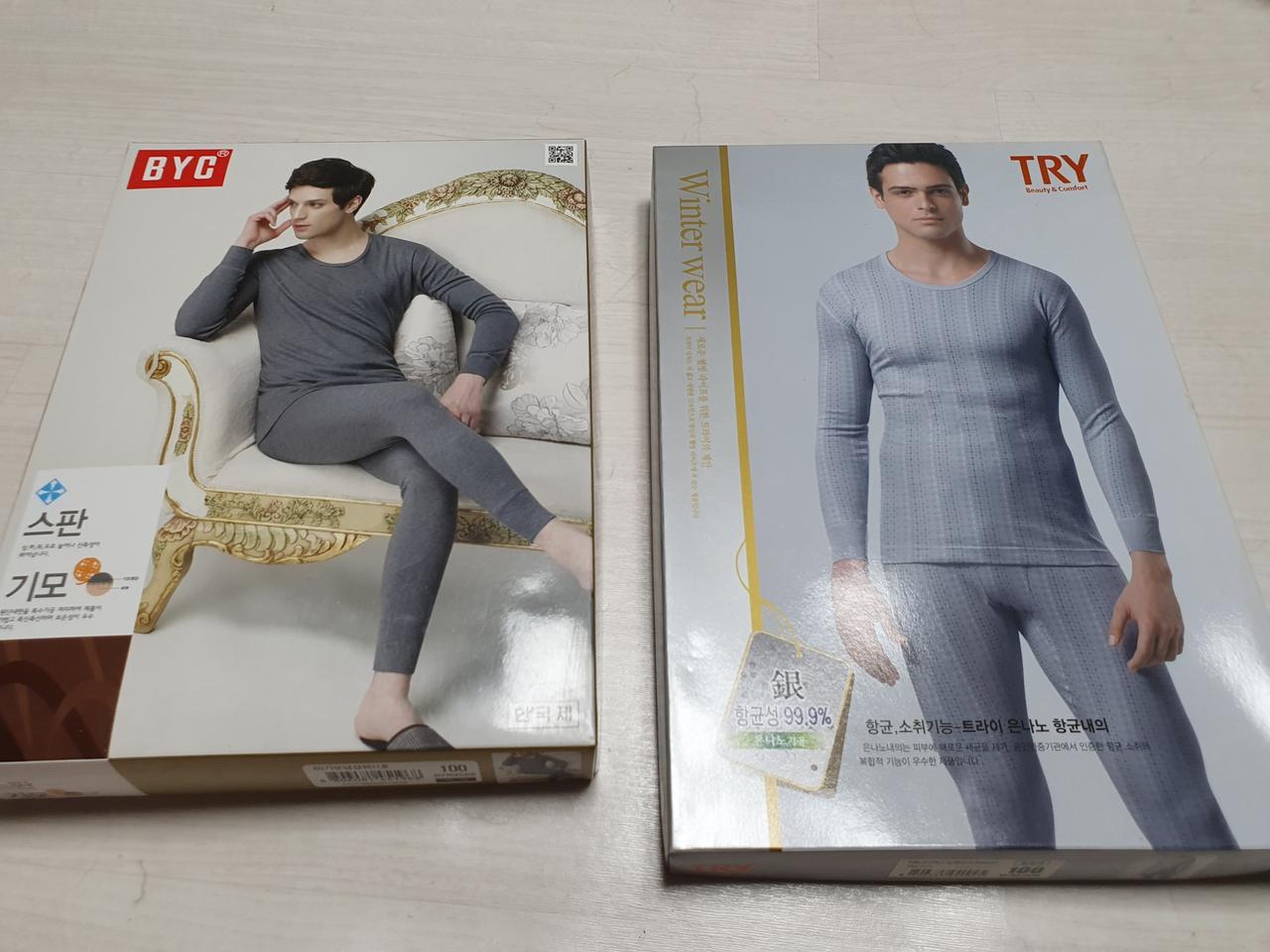 국내산 BYC 스판기모 TRY 은나노 남성 내의 100사이즈 2중 택1