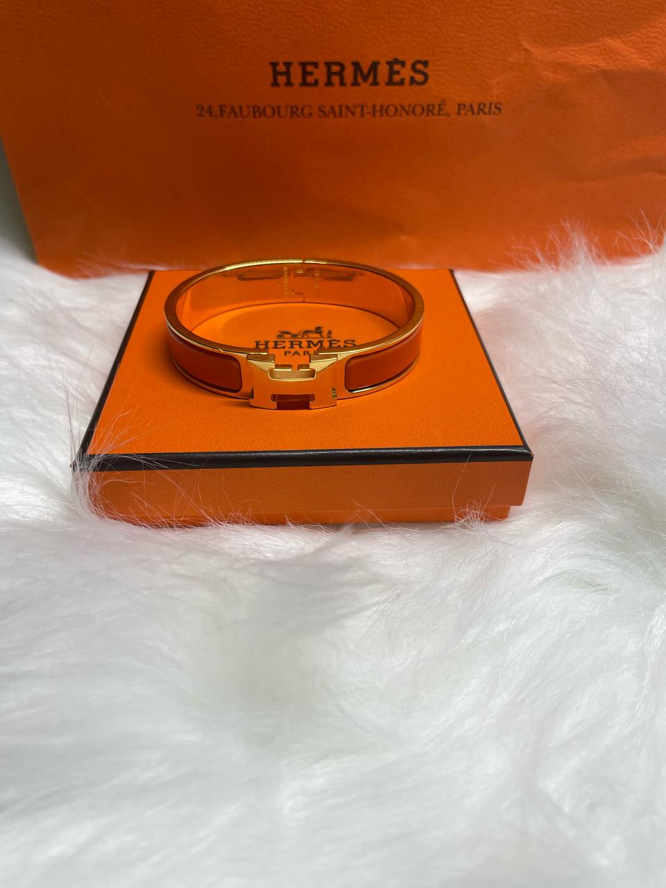 (정품/PM)에르메스 클릭아슈 팔찌 오렌지