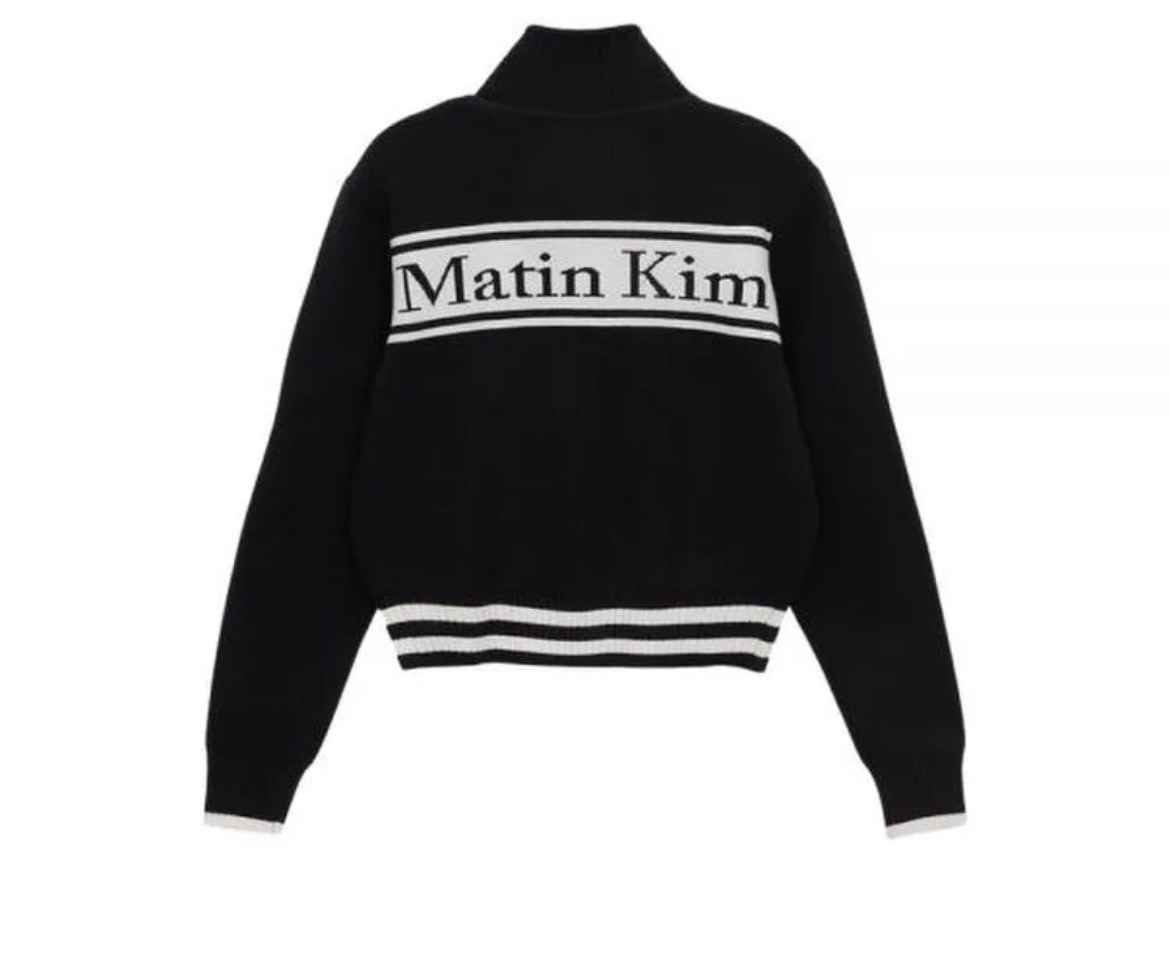 마뗑킴 스펠 포인트 스트라이프 가디건 m사이즈