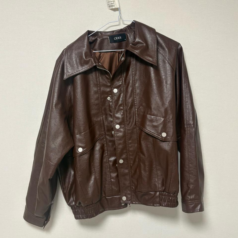 Cider 가죽자켓 브라운