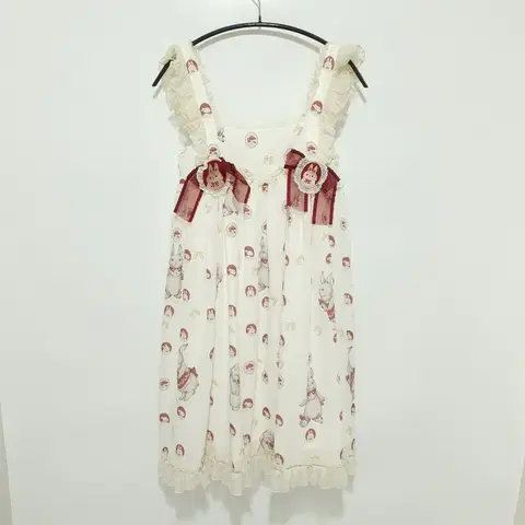 양산형 지뢰계 로리타 토끼 리본 레이스 원피스 F_i3823