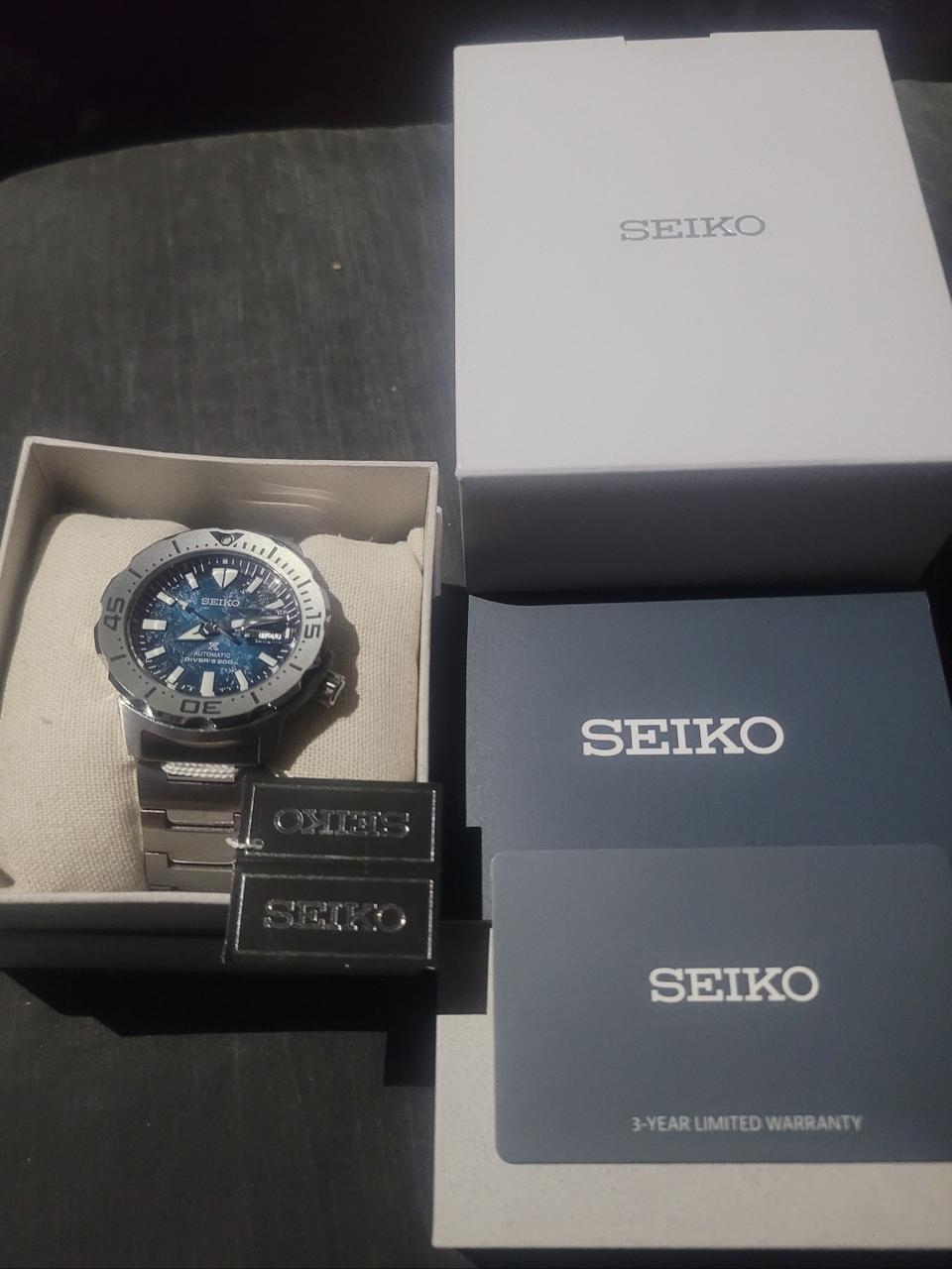 세이코 국내정발 3년 리미티드 워런티 몬스터 5세대 최신형 다이버 시계.