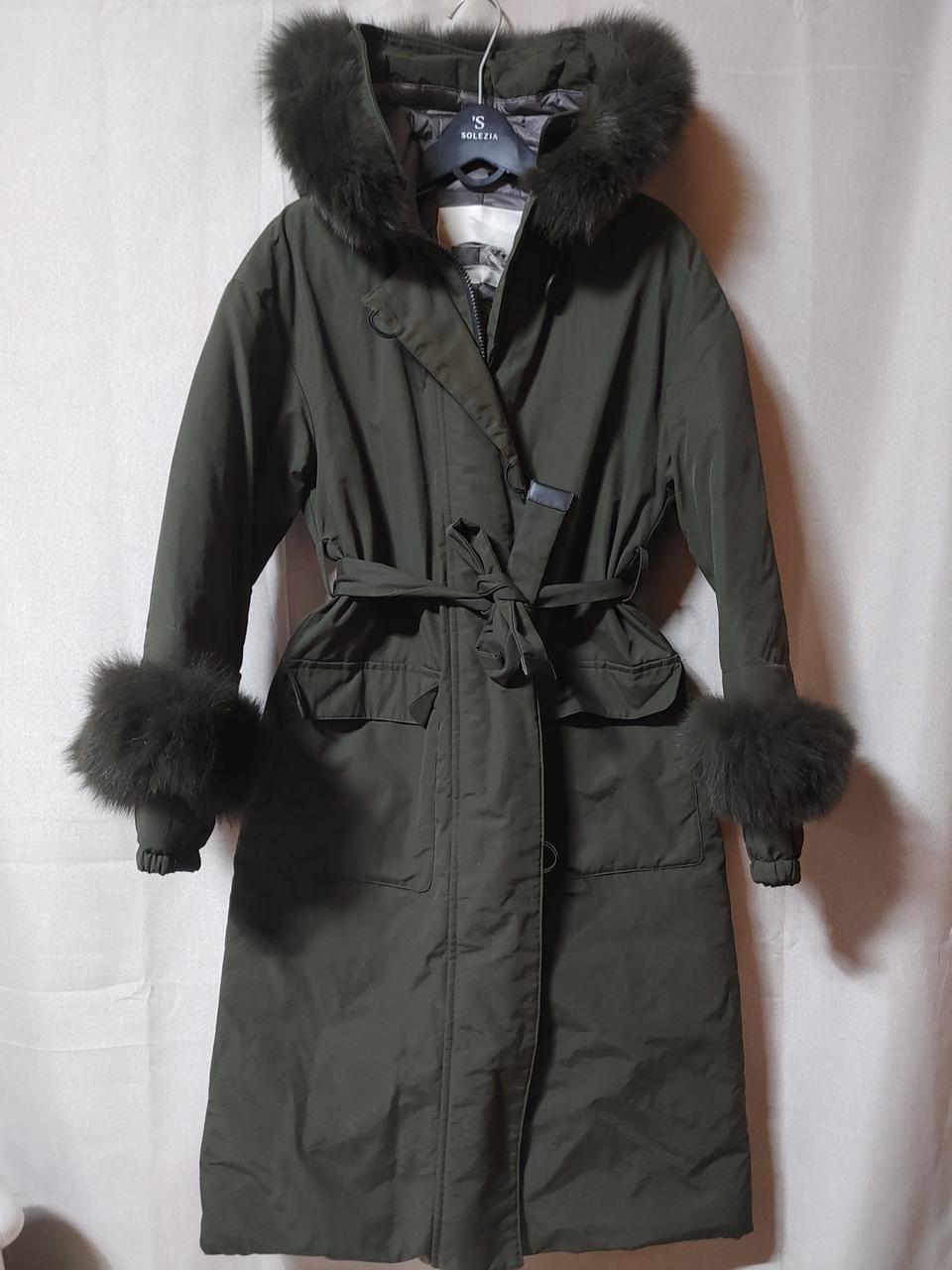 폭스 장식 패딩코트 롱패딩 야상 패딩