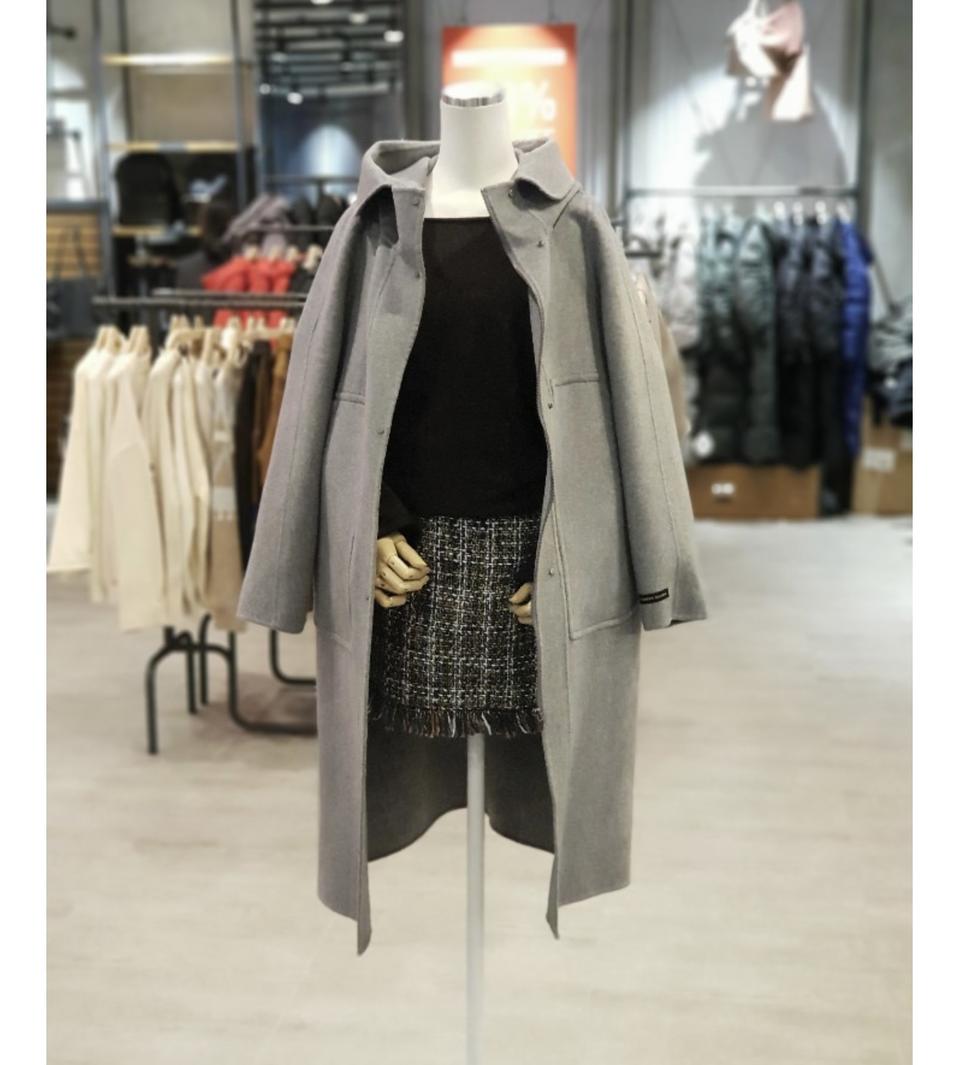 LAP코트 캐시미어모직후드롱코트