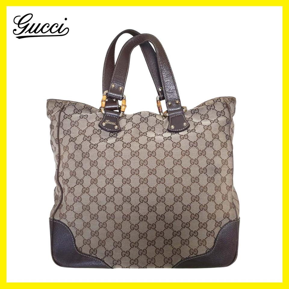 구찌 GG 캔버스 뱀부 토트백 베이지 가방 백