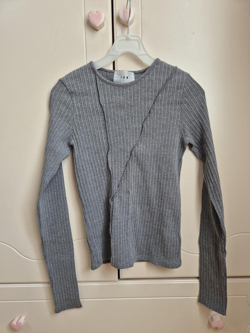 여성 도톰 라운드넥 골지 티셔츠 [그레이_55까지만]