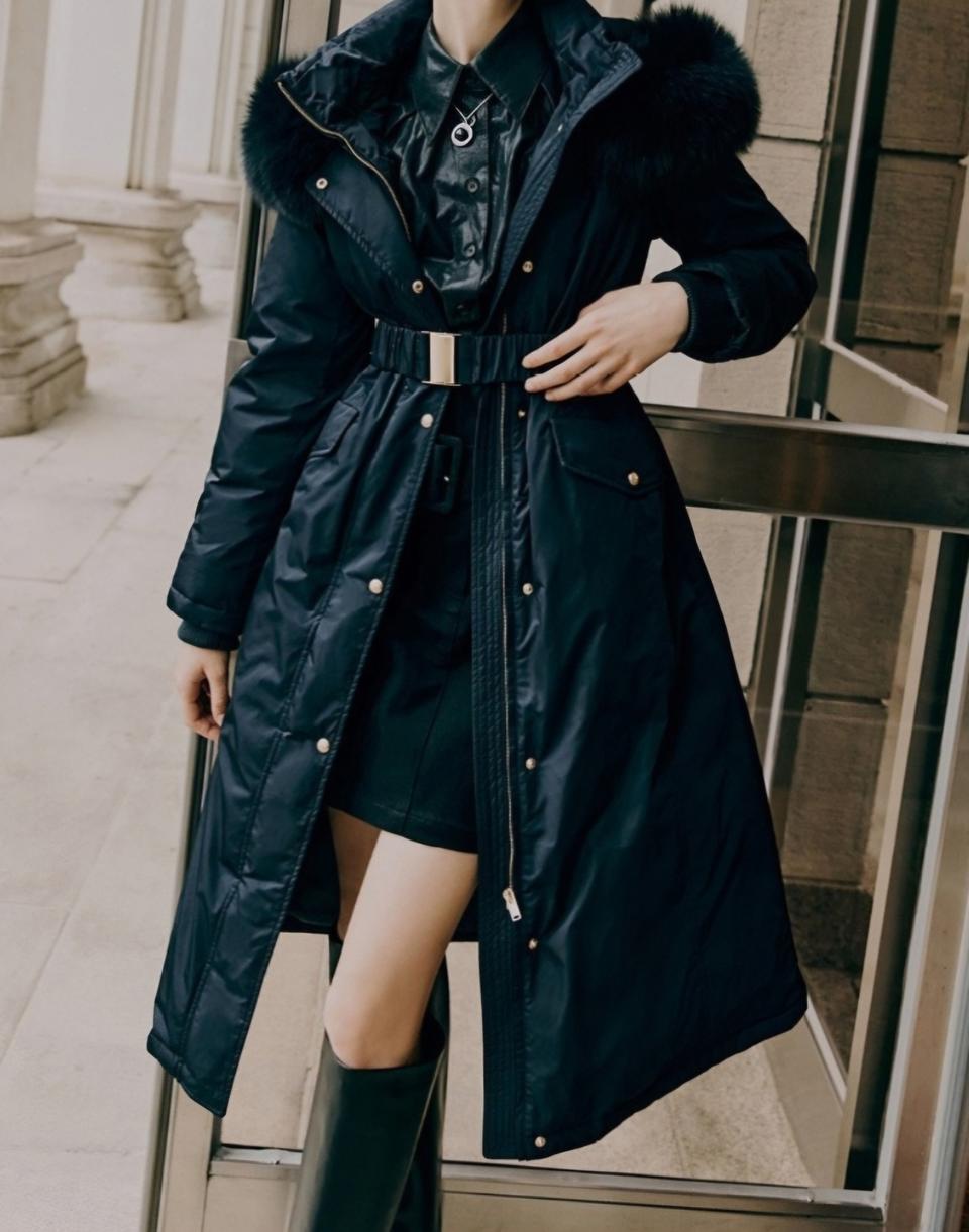 칼라거펠트 롱구스다운 폭스롱패딩55