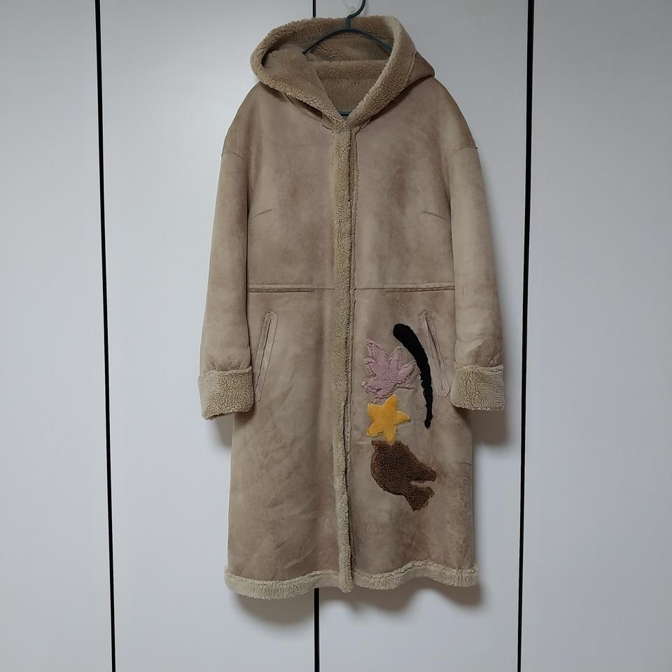 인조무스탕 털 후드 롱코트 프리