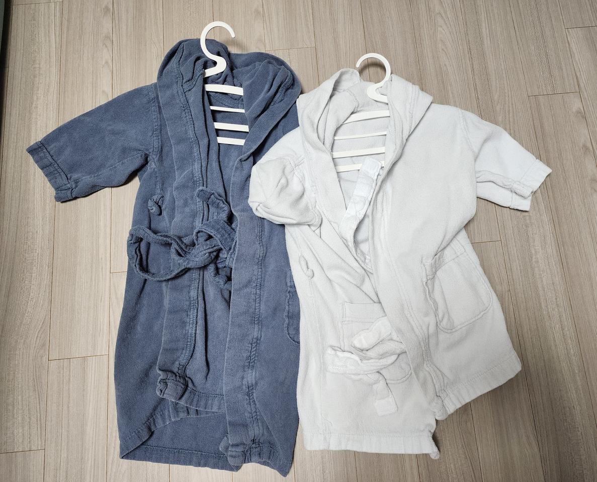 택포)송월타월 면100% 30수 유아용 후드 샤워가운/목욕가운S,M