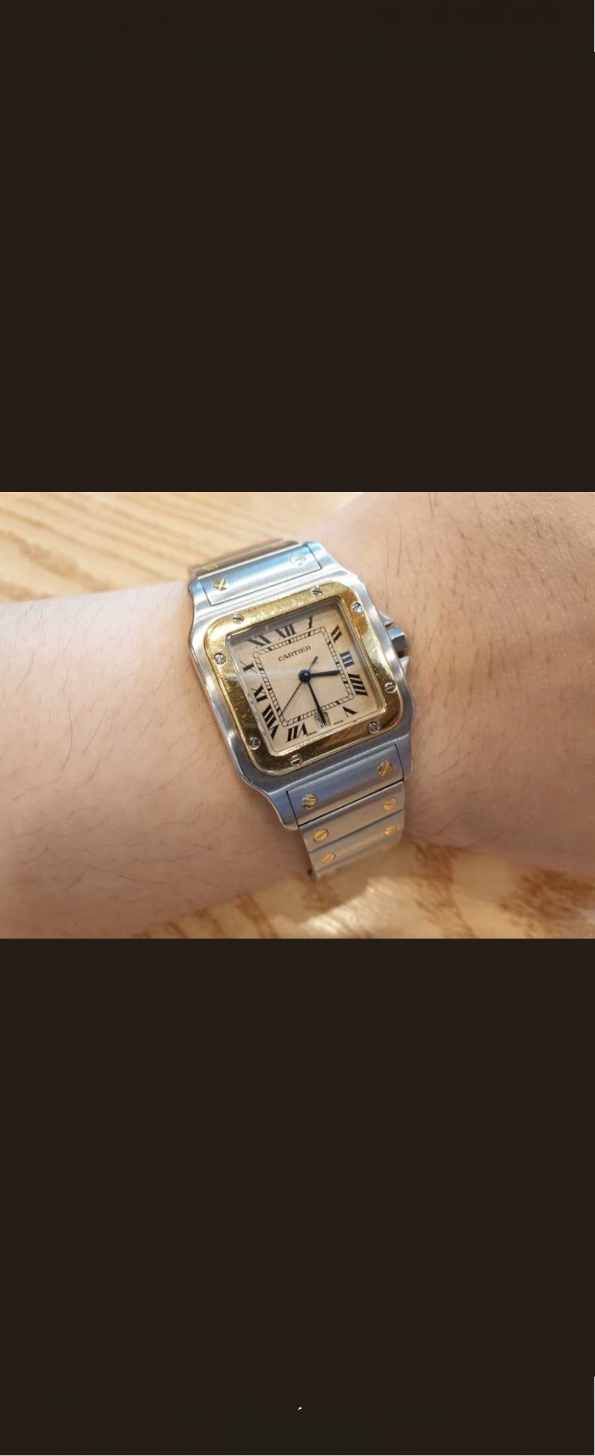 까르띠에 산토스 갈베 콤비 쿼츠  시계 30mm