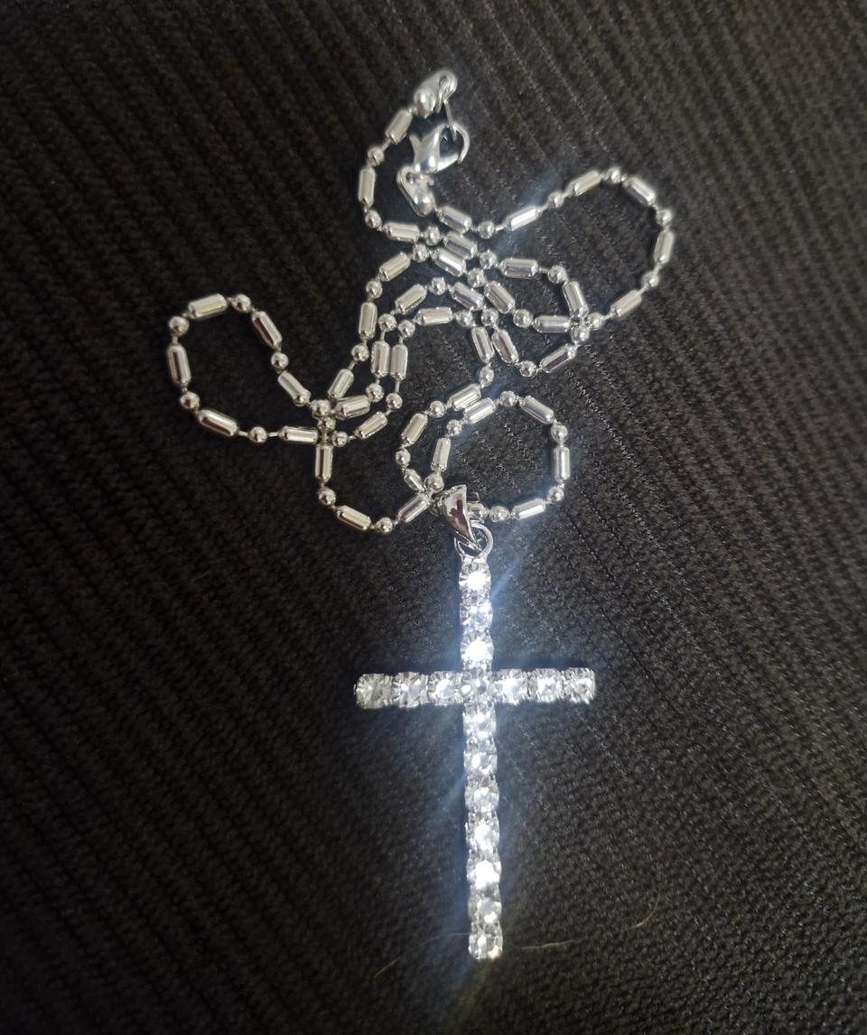 큐빅 십자가 목걸이