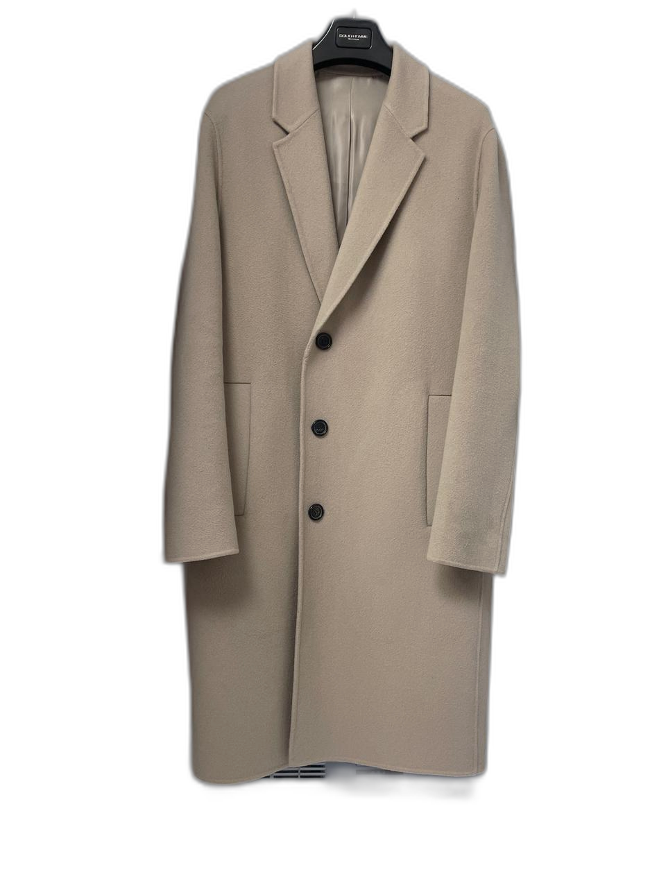 솔리드옴므 베이지 세미오버핏 핸드메이드 코트 48사이즈