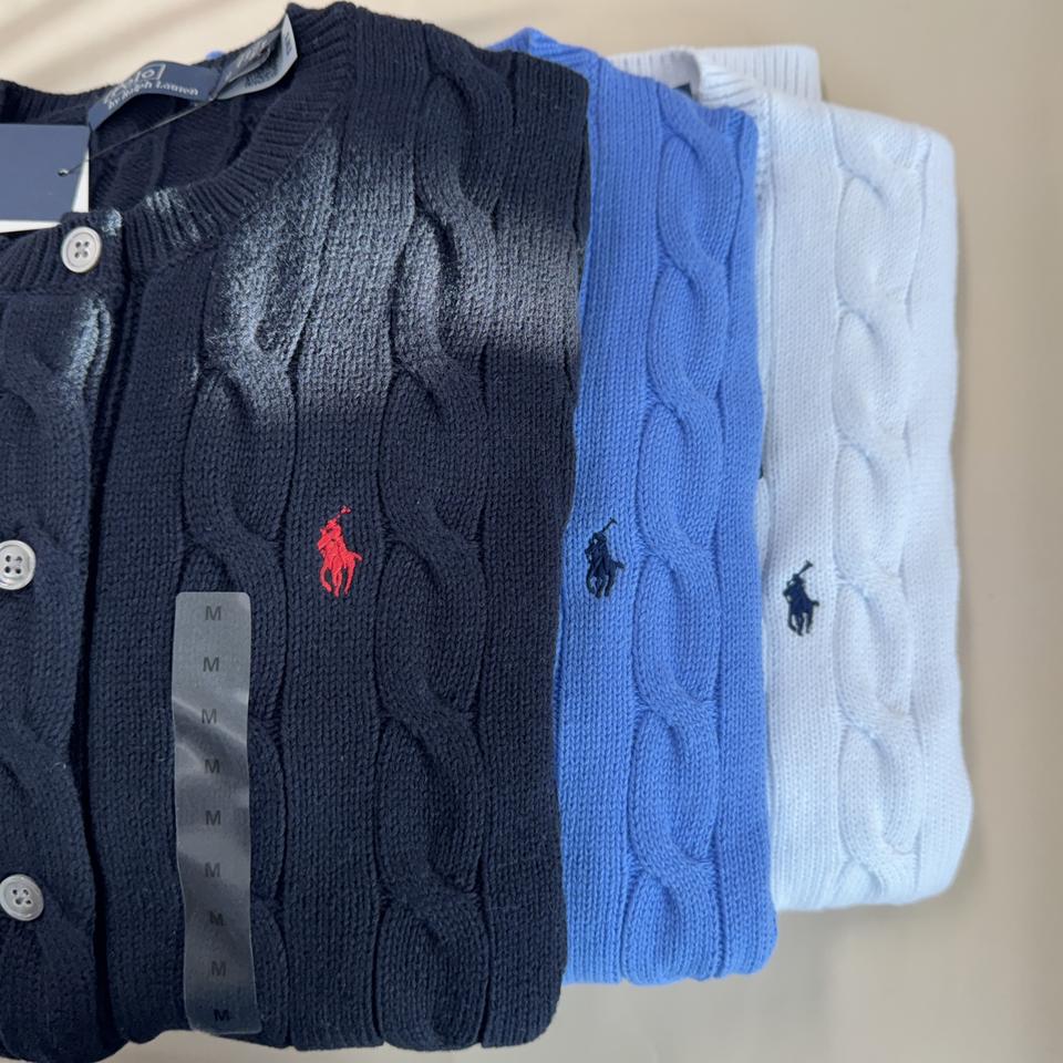 폴로 숏슬리브 꽈배기 가디건 정품