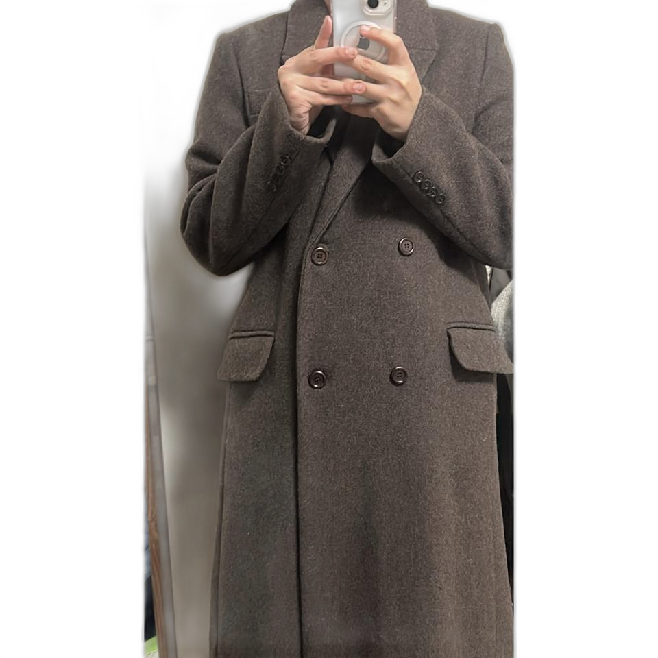 미엘 브라운 울코트 롱코트