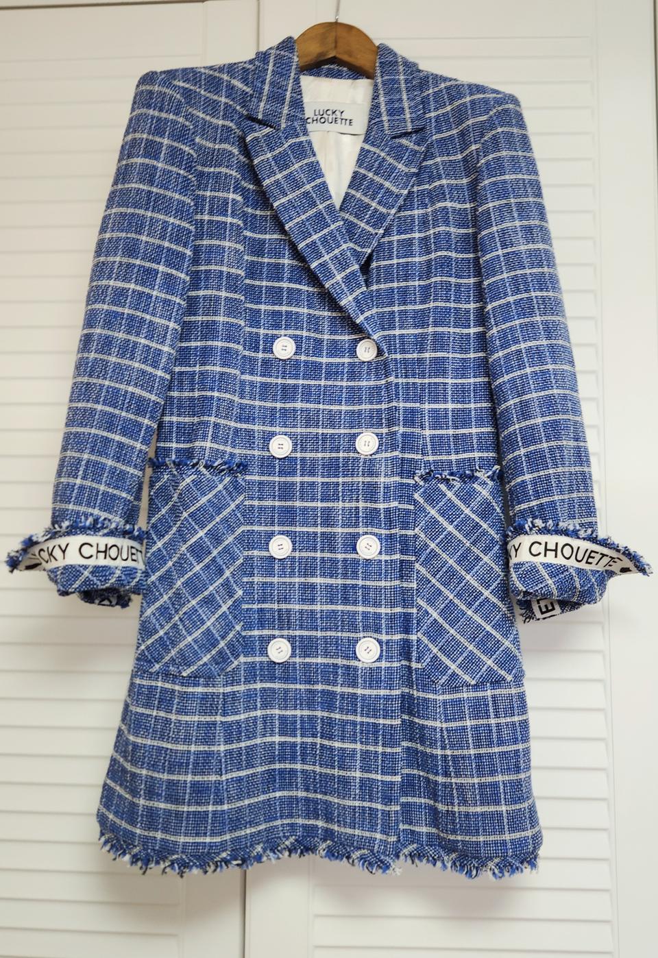 럭키슈에뜨 더블버튼 체크자켓/36