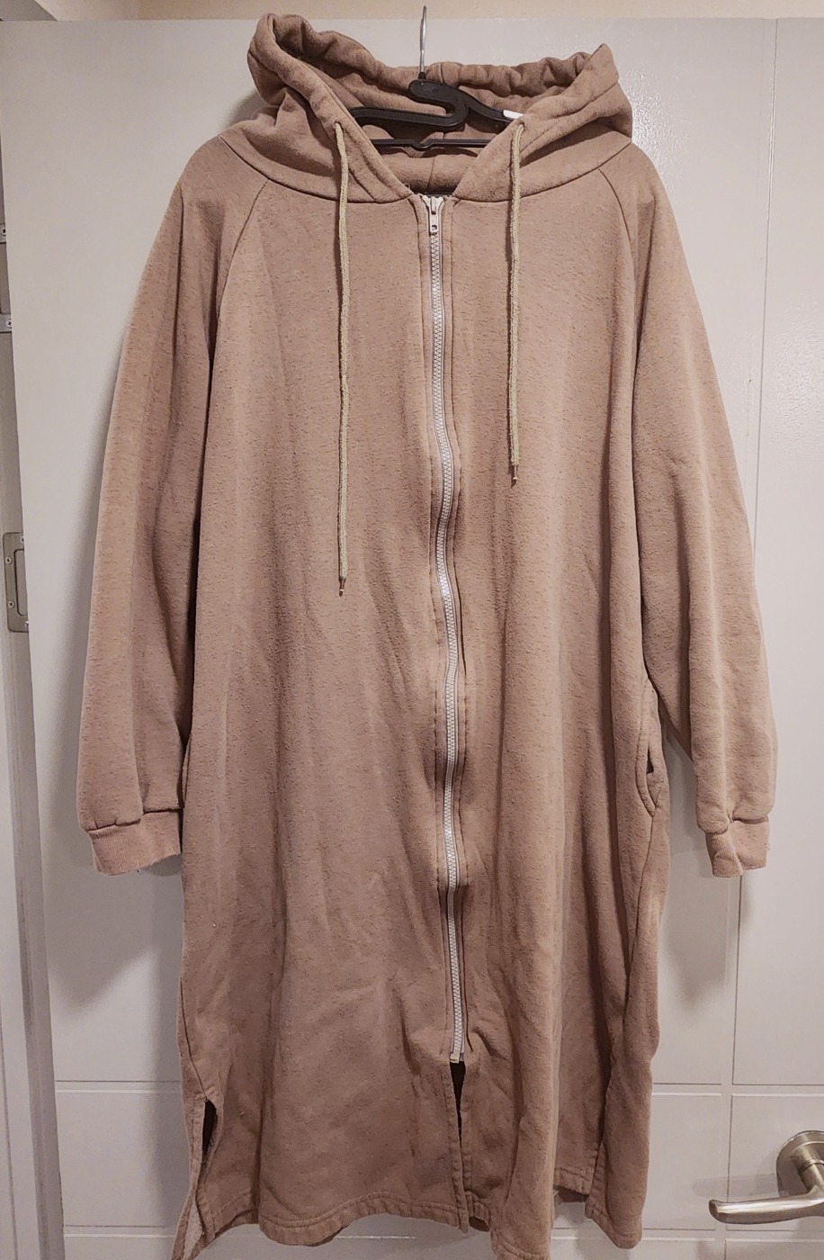 (패딩코트안에) 오버핏 기모 후드 집업 (그레이커피컬러) 정말따뜻