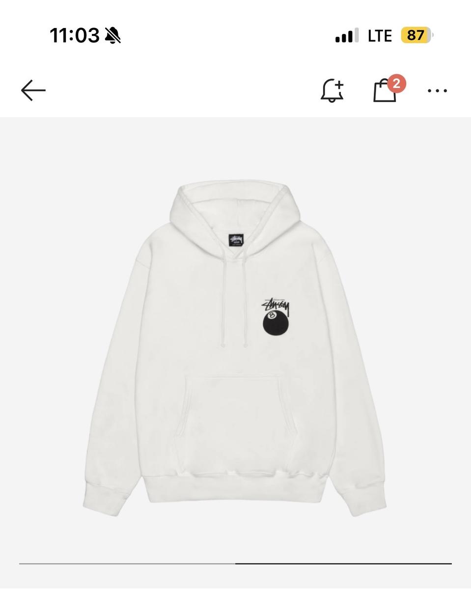 스투시 8볼 후드티 화이트