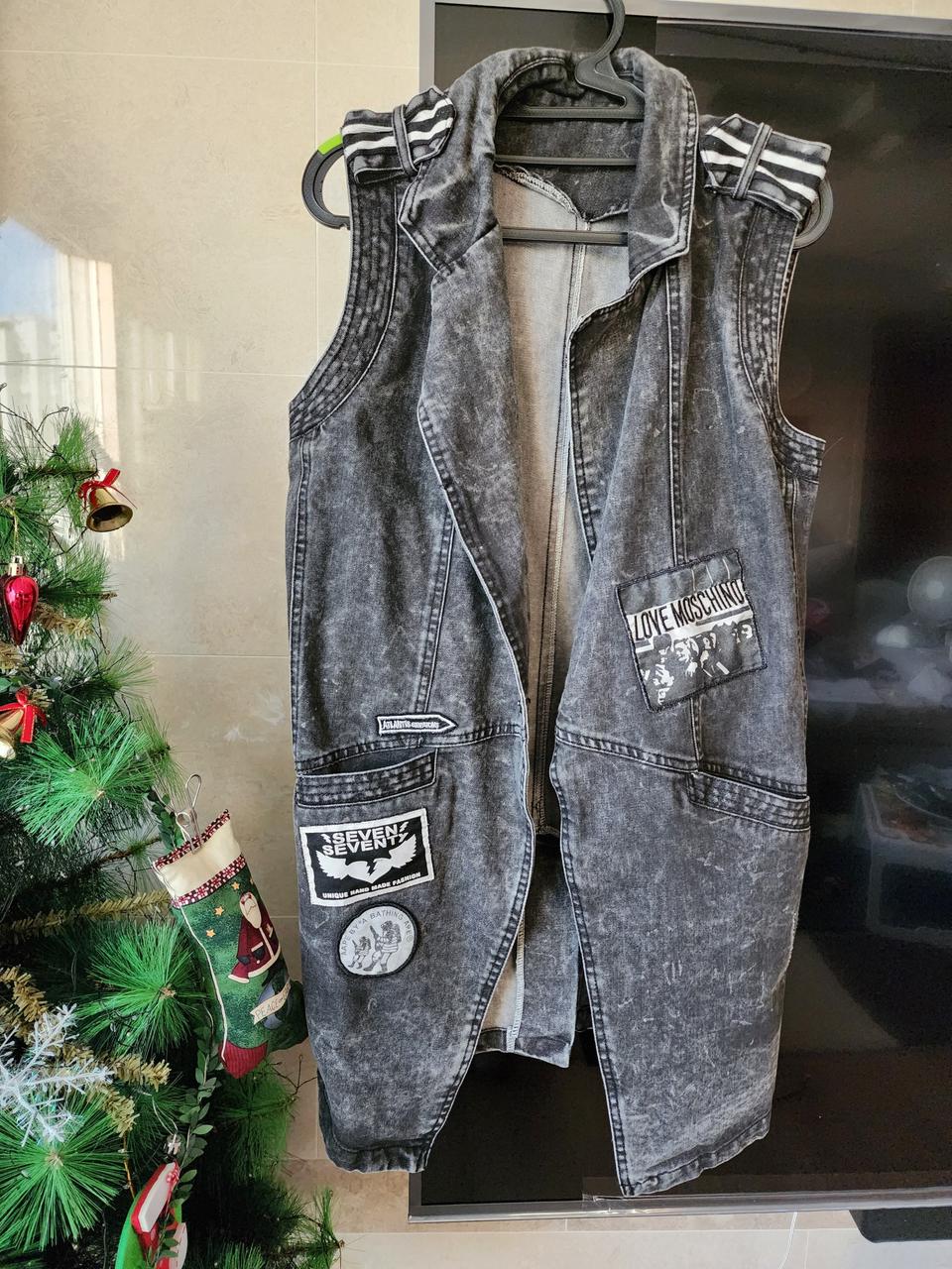 예쁜 청 롱조끼 프리 가격내림