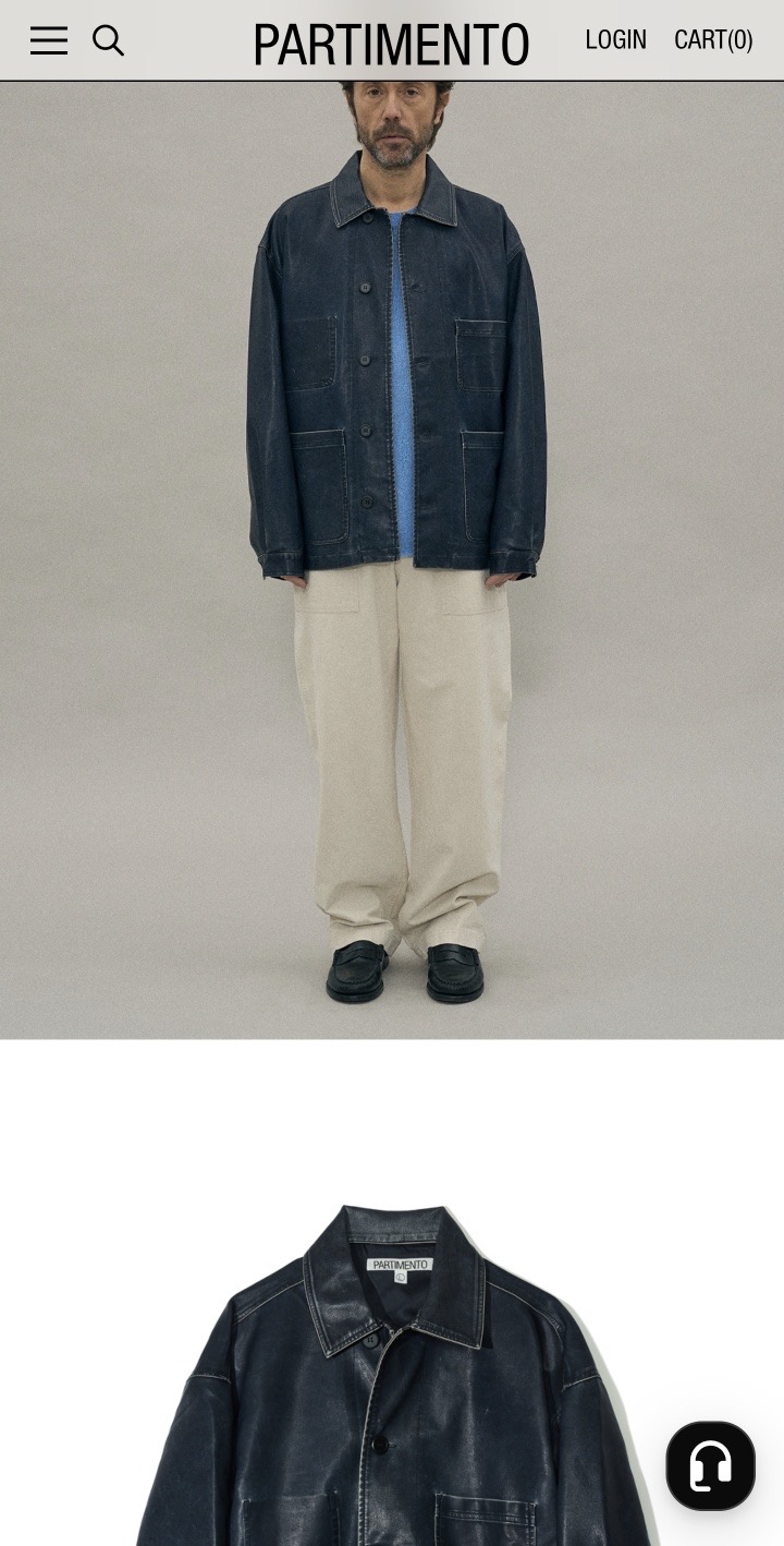 파르티멘토 워시드 레더 프렌치 워크자켓 미사용품