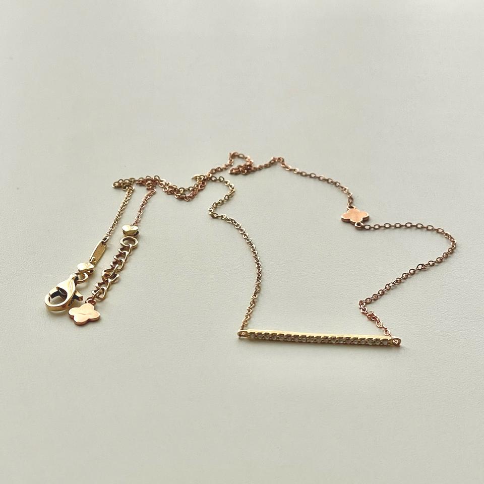 14k 스틱바 크로버 목걸이