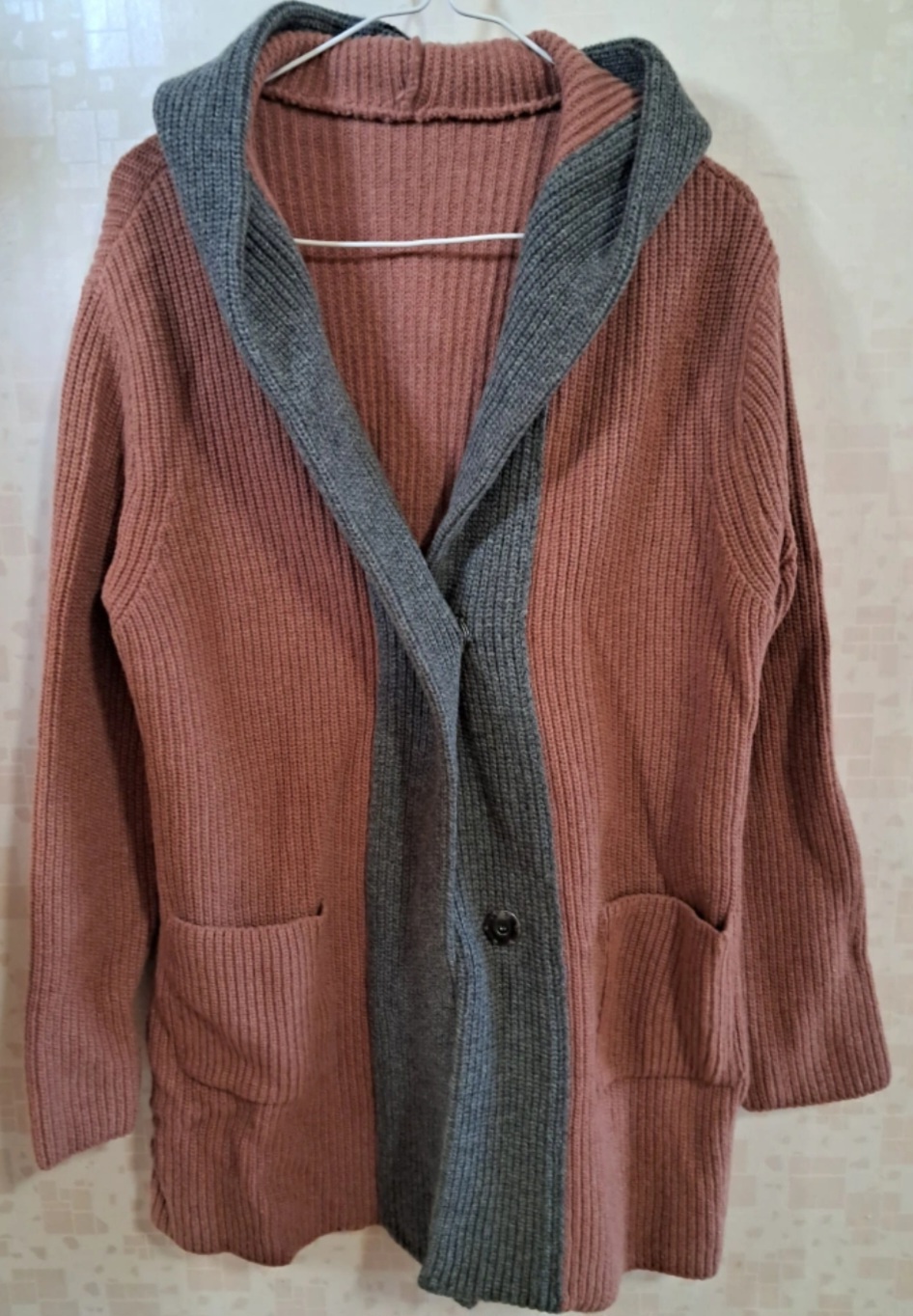 후드니트 롱 가디건