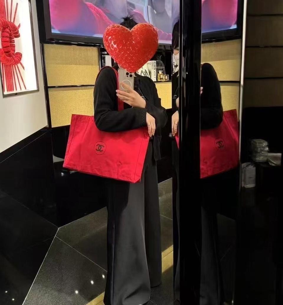 샤넬 레드 에코백 숄더백