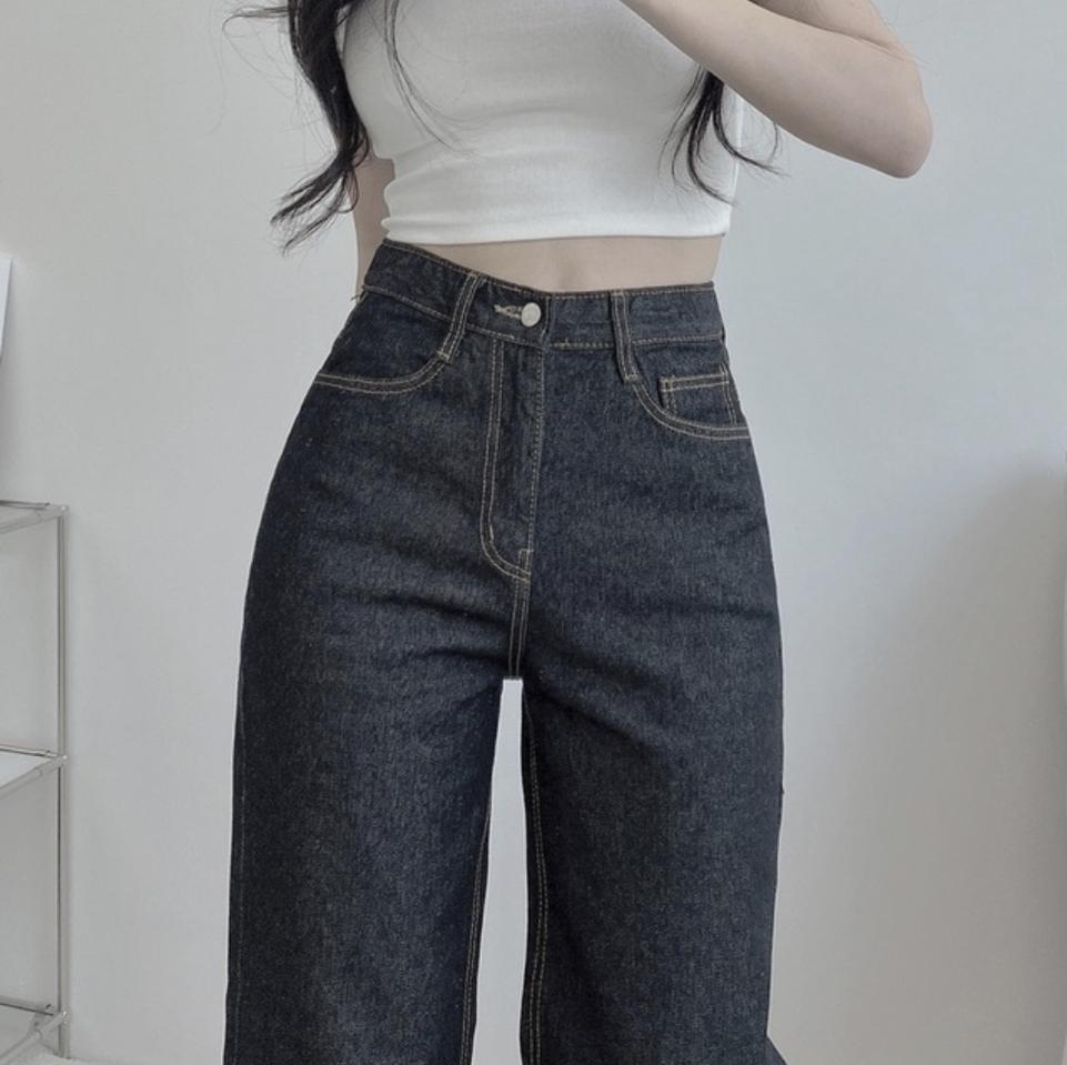 블림핏 생지 흑청 롱 와이드 팬츠 자체제작