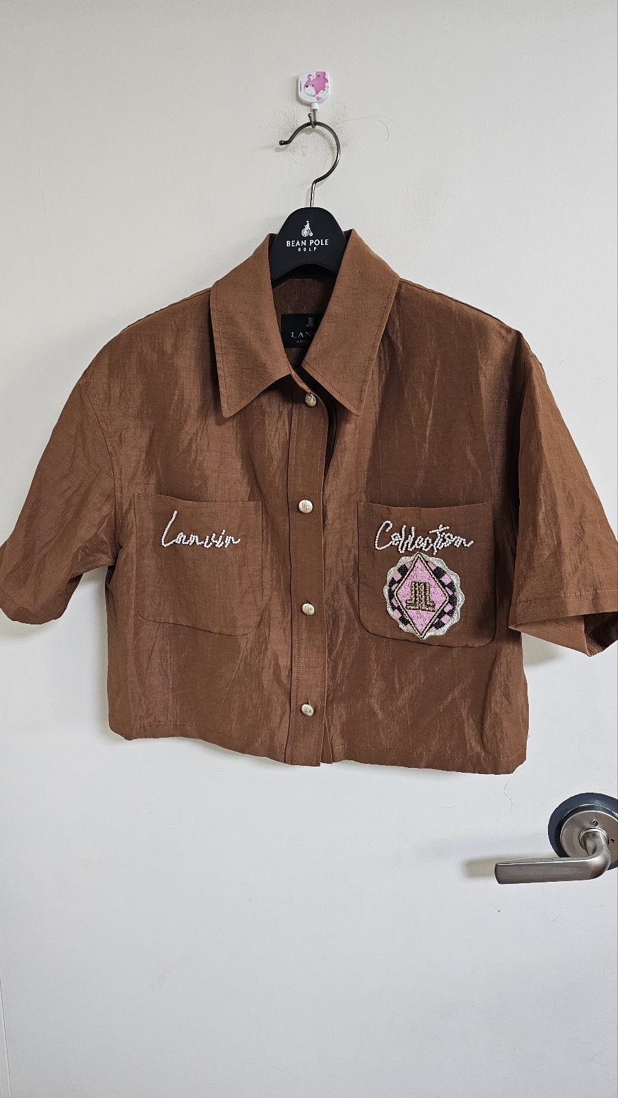 랑방 비딩 자수 패치 크롭 셔츠겸 자켓 (227)