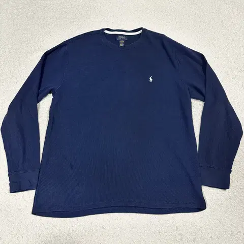 폴로 와플티 긴팔티 네이비 XL