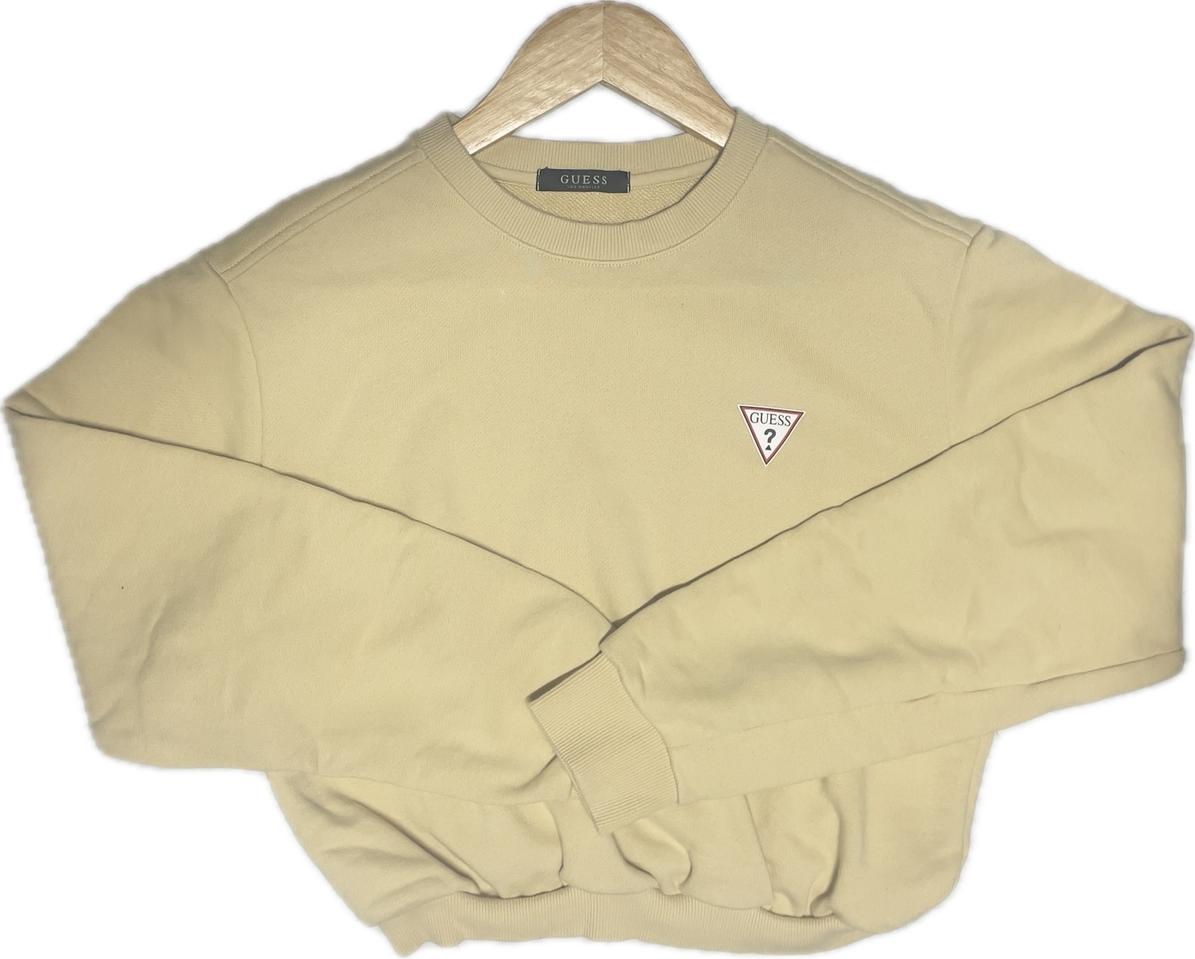 [새상품] Guess 게스 맨투맨 티셔츠 스몰로고 S사이즈 연노랑