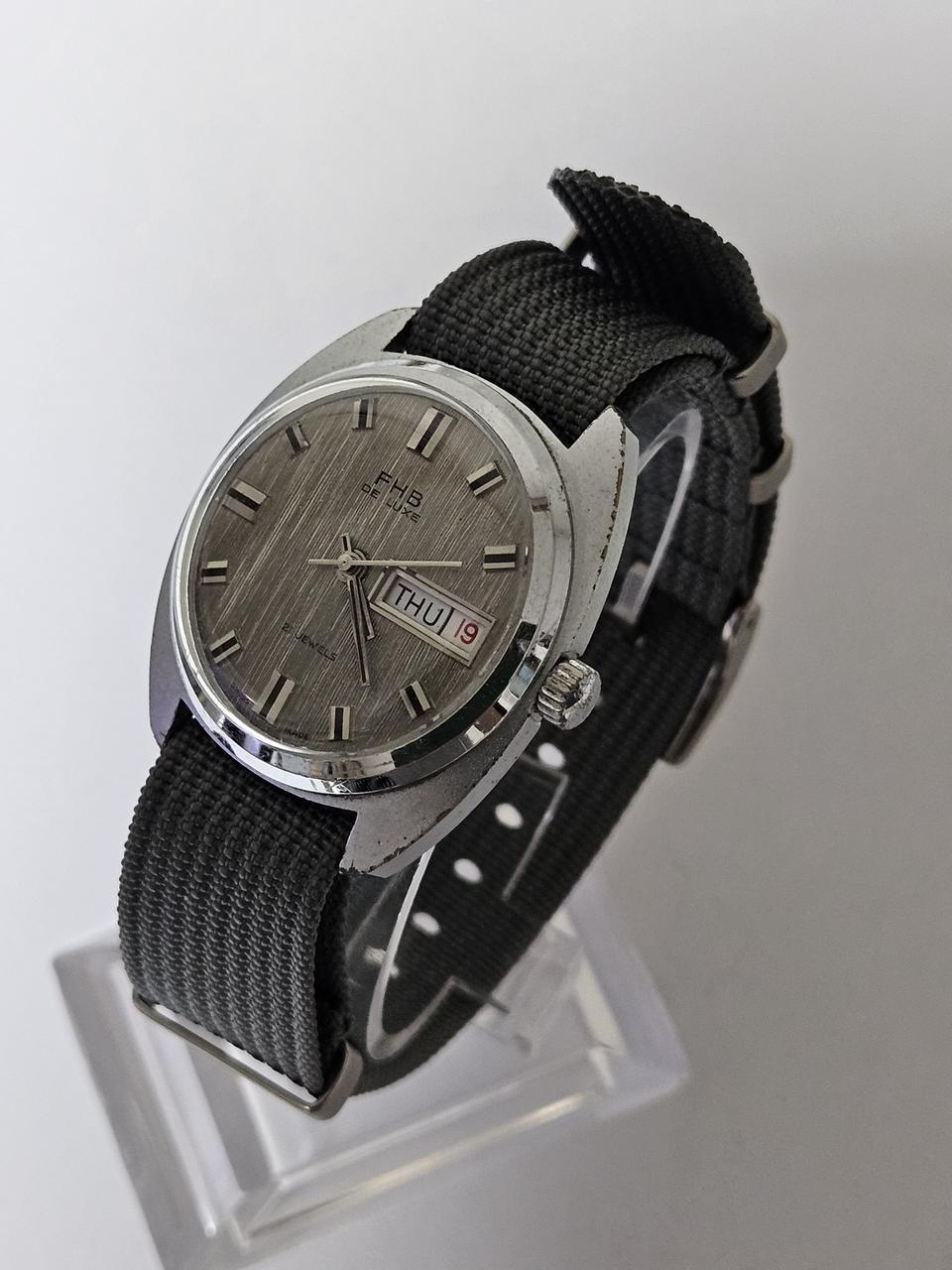 FHB 남성 Military 수동태엽식 나토밴드 시계/SWISS