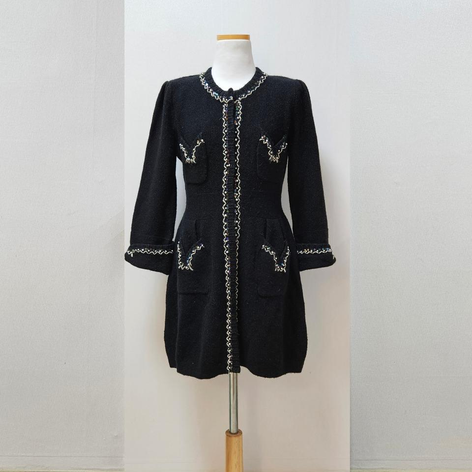 레니본 스팽글 니트 원피스