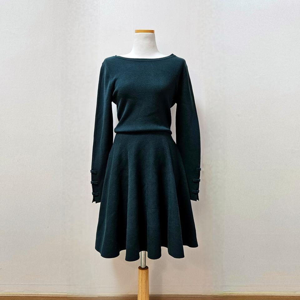 레니본 그린 니트 원피스