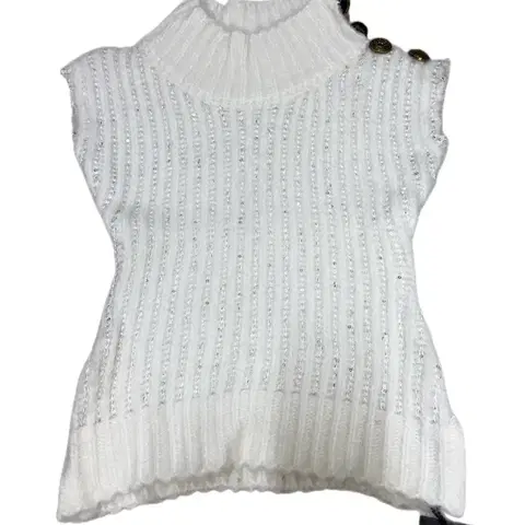 수입의류) 펄 금장 캡소매니트 반목니트 반목폴라 니트티 반팔니트