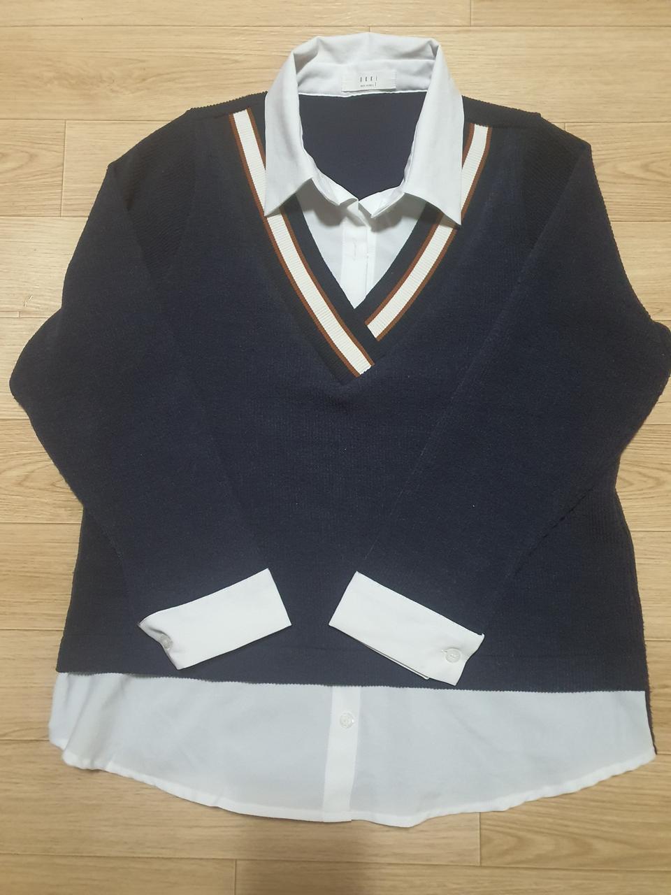 77 여성 국산 레이어드 스타일 오버핏 간절기 얇은 니트