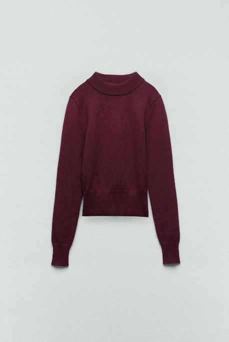 자라 버건디 니트