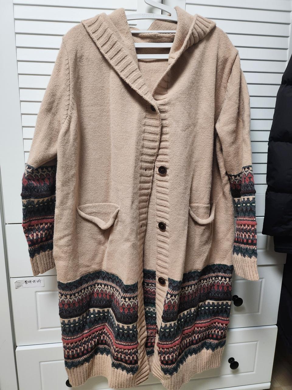 롱니트후드가디건(새상품)