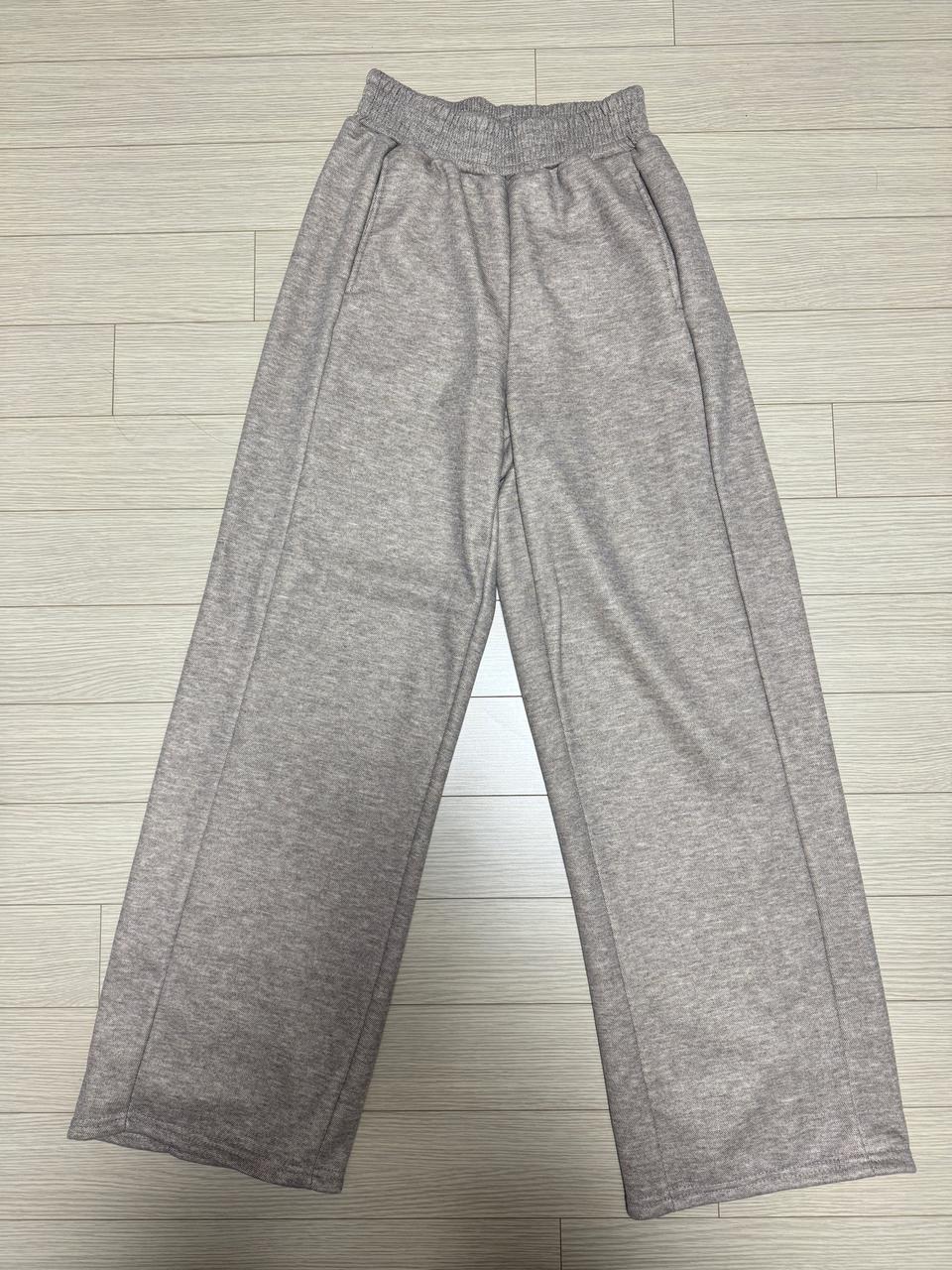 새상품 속기모 밴딩 핀턱 슬랙스 팬츠 베이지 긴바지