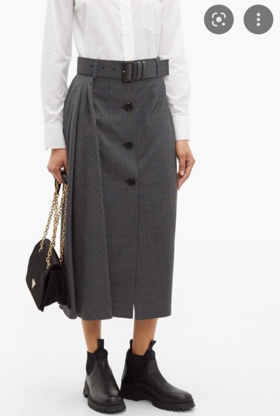 55 55반 정가175만 프라다 언발 미디 스커트 치마 펜디 디올 구찌